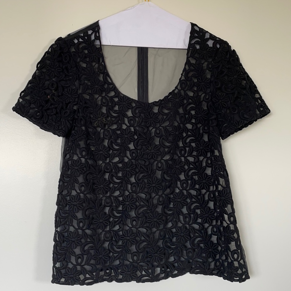 Burberry embroidered mesh top